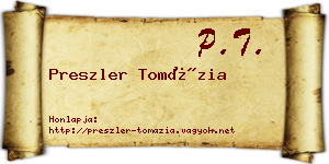 Preszler Tomázia névjegykártya